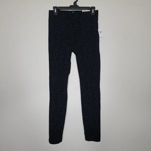 Old Navy Stevie Pull On Pants Women's Small Black Velvet Animal Print High Rise